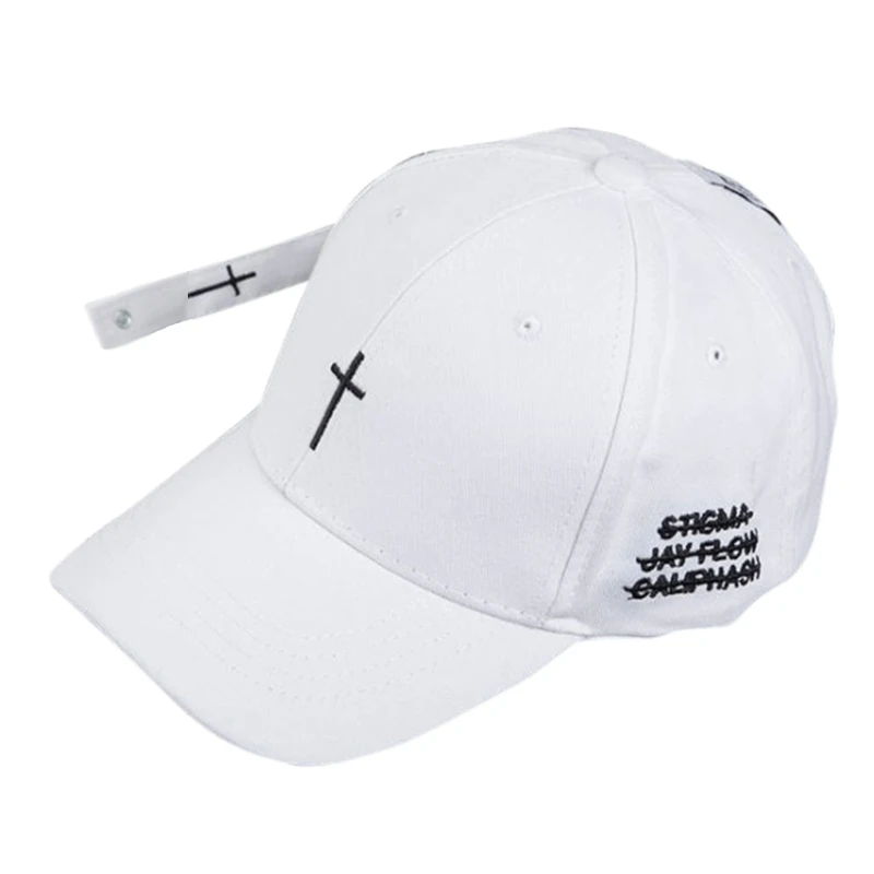 

Hot Baseball Cap Embroidered Cross Pattern Hat Unisex Hip Hop Style Snapback Adjustable Baseball Hat Couple Caps dropshipping