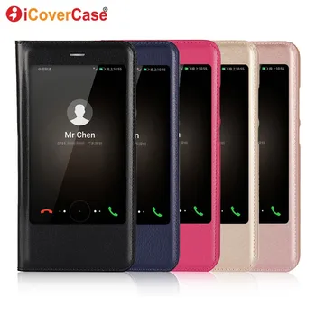 

Coque For Huawei Honor 8 Pro Case Flip Leather Wallet For Huawei Honor V9 Protective Cover Window View Funda Phone Bag Accessory