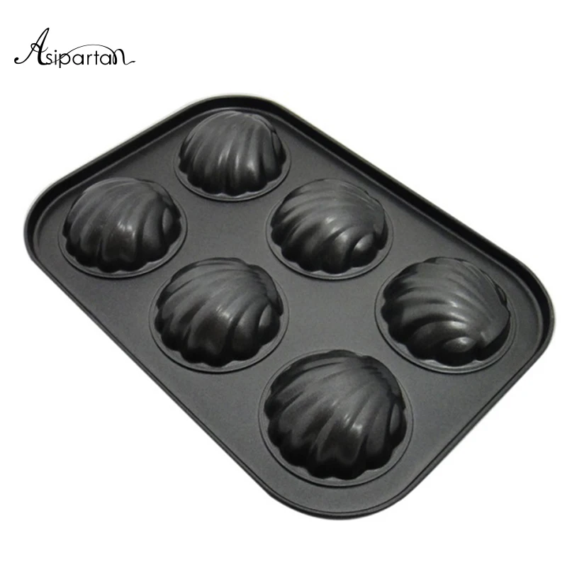 asipartan 6 holes 3d banana shape cake mold carbon steel madeleine madeleine baking sheet