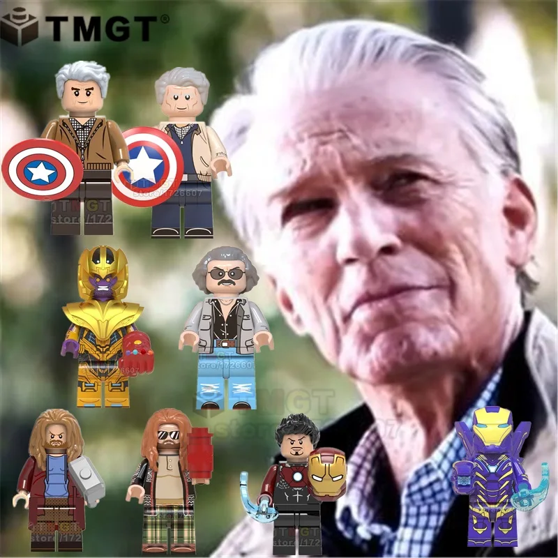 

Single Fat Thor Old Captain America Thanos Spider Man Ancient One 4 Building Blocks Toys For Children