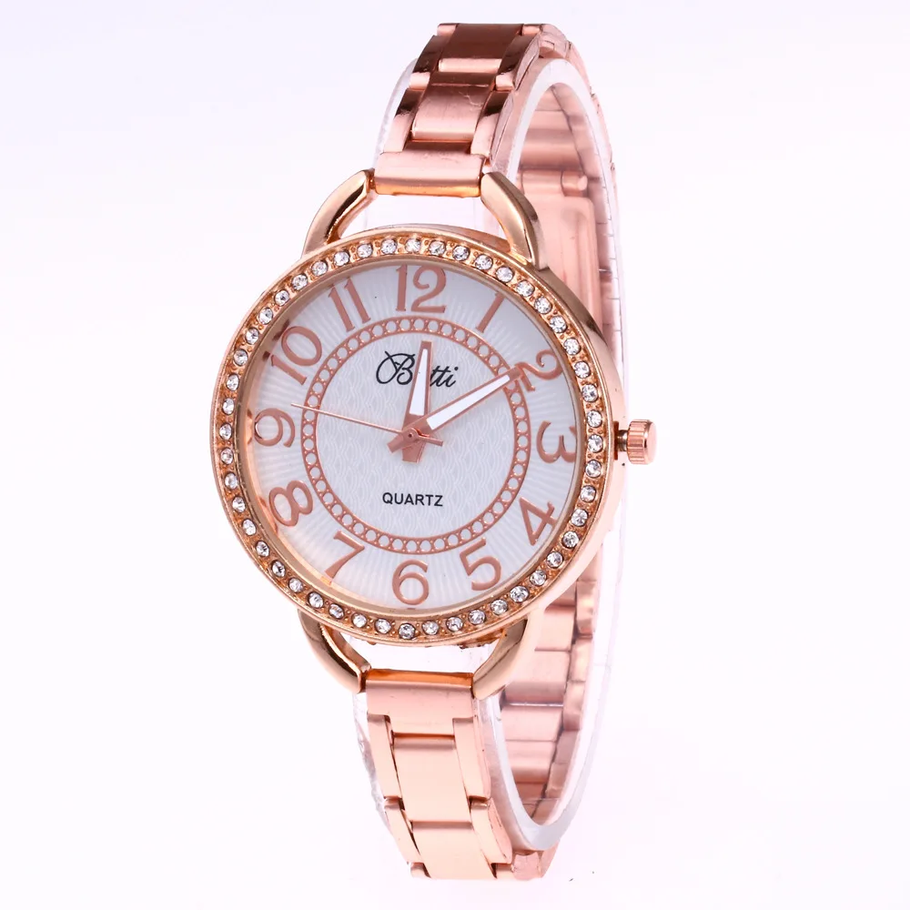 

Hesiod High Quality Thin Strap Rose Gold Rhinestone Watch Women Crystal Ladies Designer Wrist Watches Dress Quartz