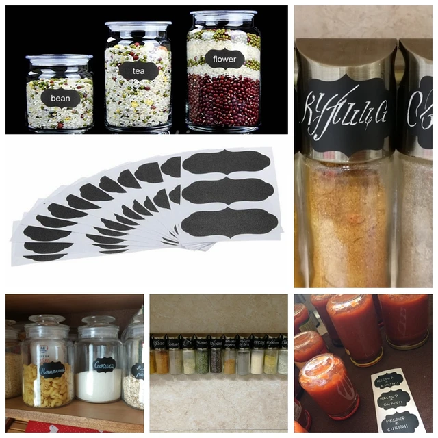 36pcs blackboard sticker craft kitchen jars organizer chalkboard