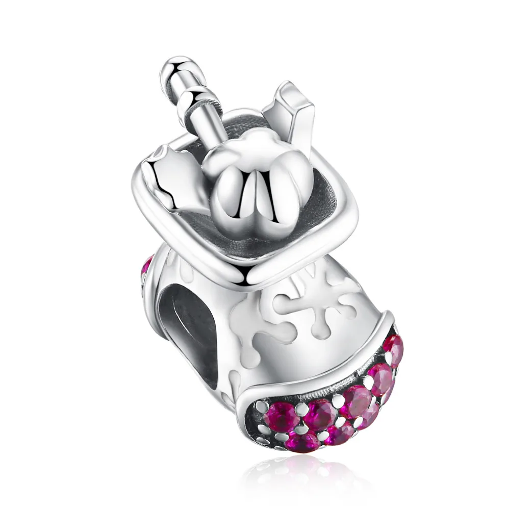 JewelryPalace Винтаж искусственные Рубины красной эмалью Рождество носок бусины Шарм