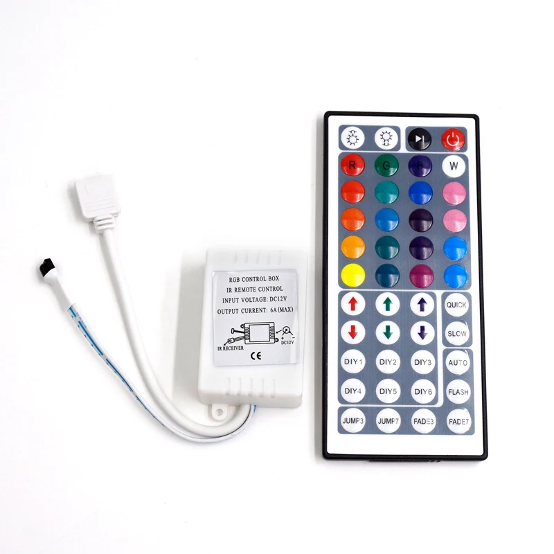 

44 Keys DC12V Dual Connectors Output IR Remote RGB Controller Lamp Dimmer For 10M 5M SMD3528 2835 5050 LED Strip Light DC12V