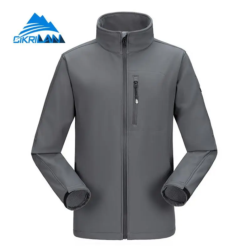 Leisure Sport Windstopper Breathable Softshell Hiking Outdoor Jacket Men Fleece Lined Jaqueta