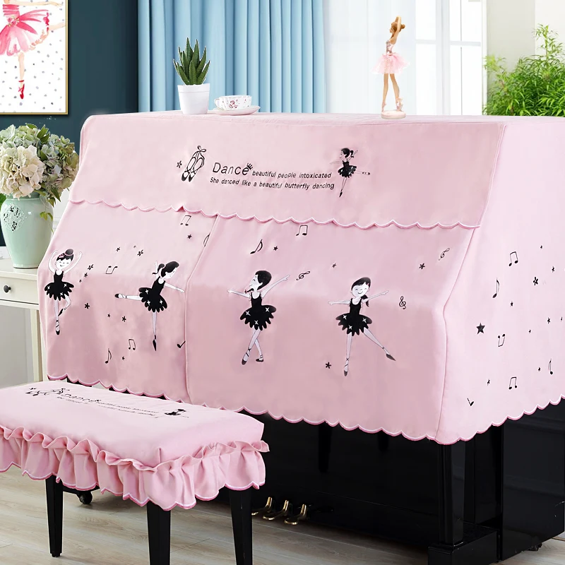 Фламинго пианино крышка половина ткань Толстый Пылезащитный Чехол Yamaha жемчуг речной хлопок принцесса розовый пианино скамейка Обложка