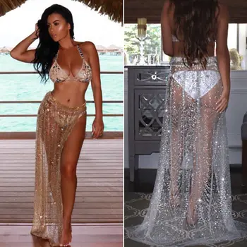 

Women's Bathing Suit Lace Up Crochet Bikini Cover Up Swimwear Summer Beach Dress