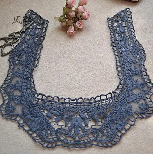 

1 Piece 29*36cm Lace Applique Trim Decorated Sewing Craft Lace Neckline Collar