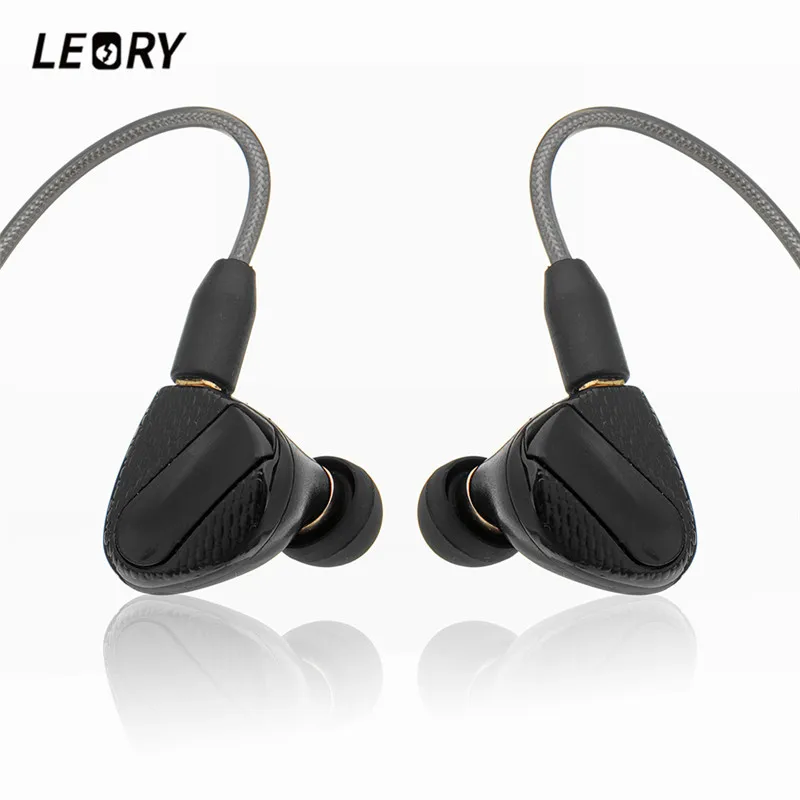 

LEORY EB600 Hybrid Earphone 2DD+BA 6 unit HiFi Earphone 3.5mm with Microphone Earphone for Iphone for Xiaomi