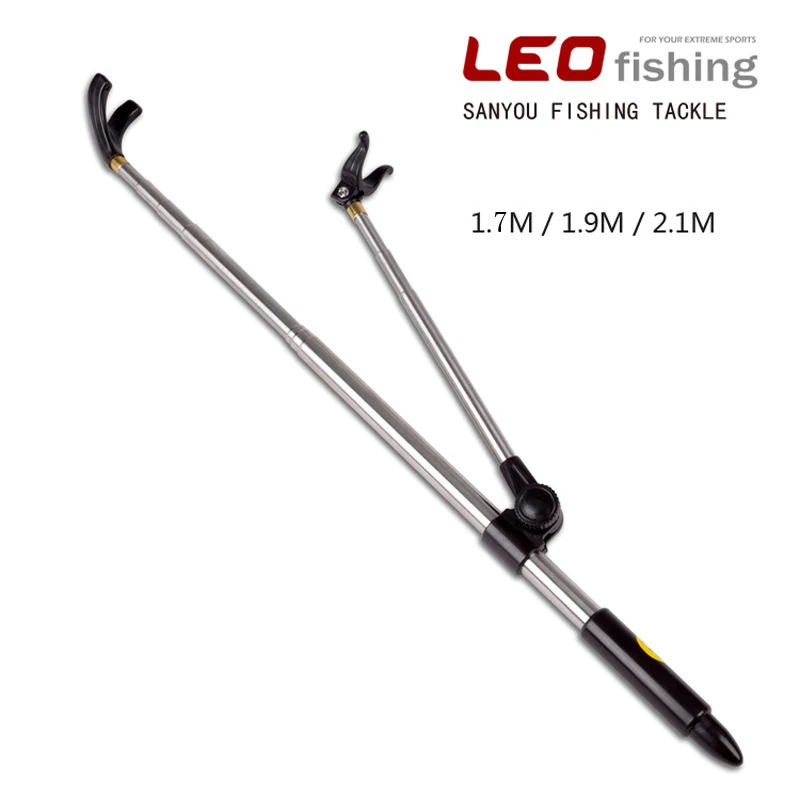 Vara de Pesca Caixa de Pesca Cadeira de Pesca Suporte de Suporte de Plataforma Inoxidável Steel1.7 e 1.9 e 2.1 m Telescópica Dedicada Haste Posicionamento Rac