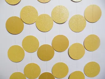 

Yellow Glitter Circle Garland, Party Decoration, Glitter Circle, Photo Prop, Paper Garland, Wedding Reception, Bridal Shower