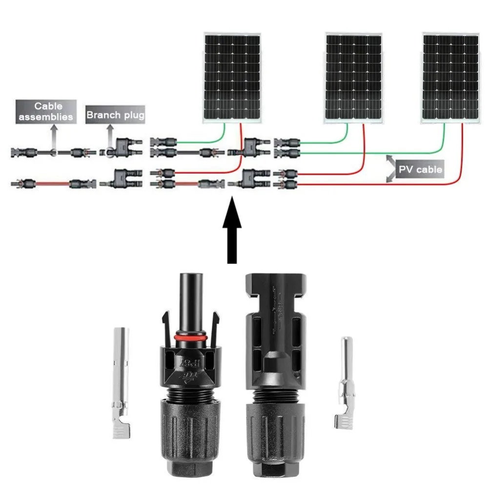 20 пар MC4 разъем мужской и женский MC4 панели солнечные разъем для солнечного кабеля подходит кабель сечения 2,5 мм2~ 6,0 мм2 MC