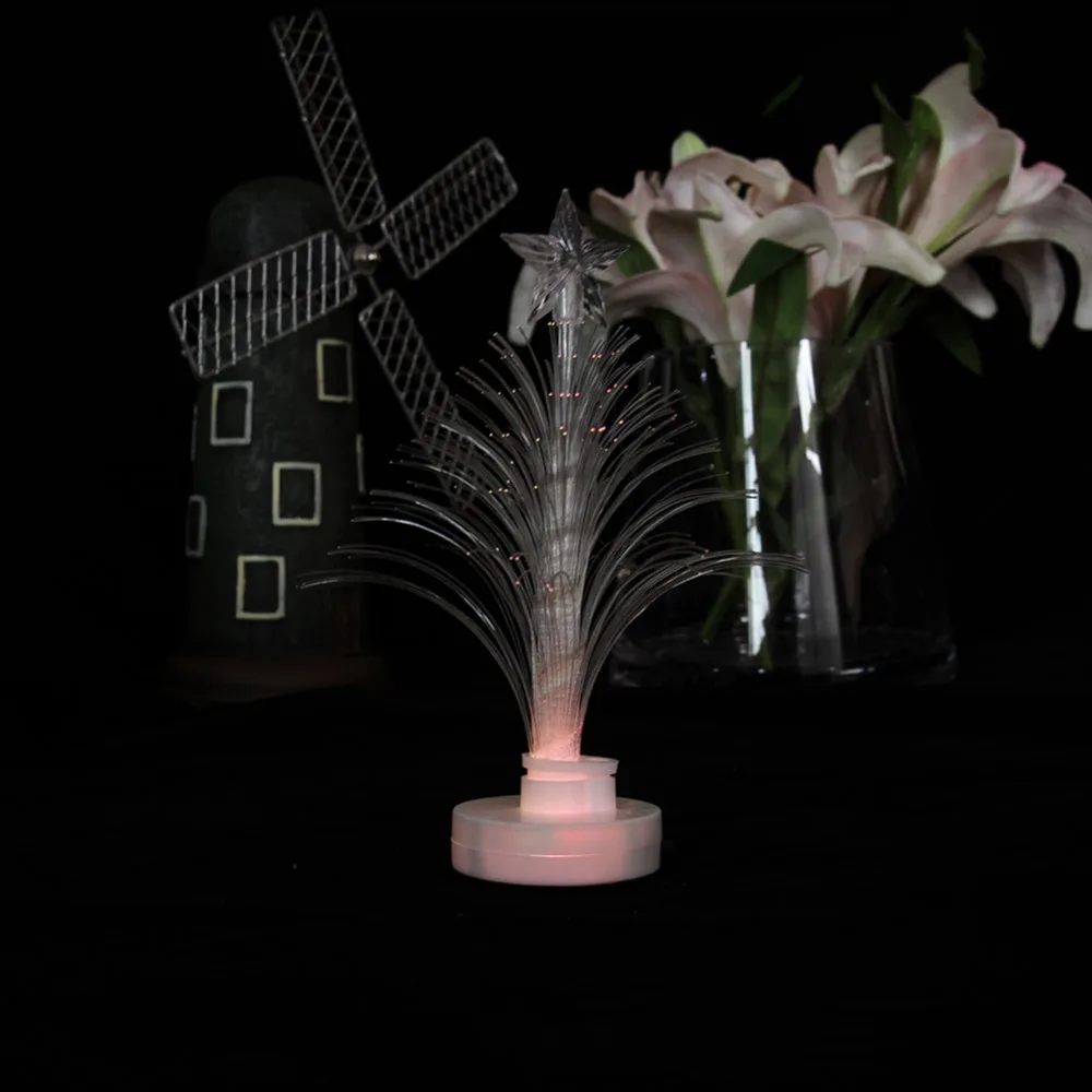 

New Christmas Tree Light Mini Changing LED Optic Lights Xmas Tree Light Lamp Festival Party Home Decoration