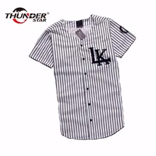 2016 New Last King LK KNYEW 07 MISBHV Striped Baseball Jersey T Shirts Men Women Mesh V-Neck Jersey Hip Hop Street T-Shirts Tee