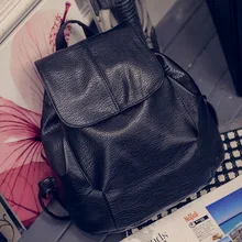 Dalfr Кожа PU Рюкзак Для женщин для девочек-подростков модная школьная сумка 16 дюймов черная кожаная сумка Mochila для Для женщин