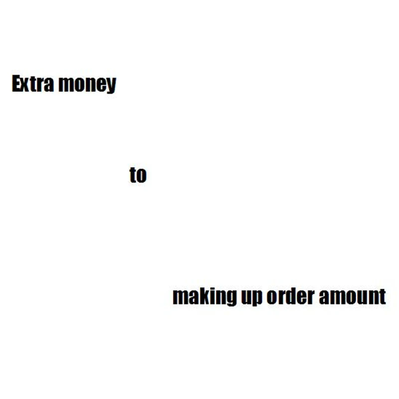 

Extra money to making up your order amount