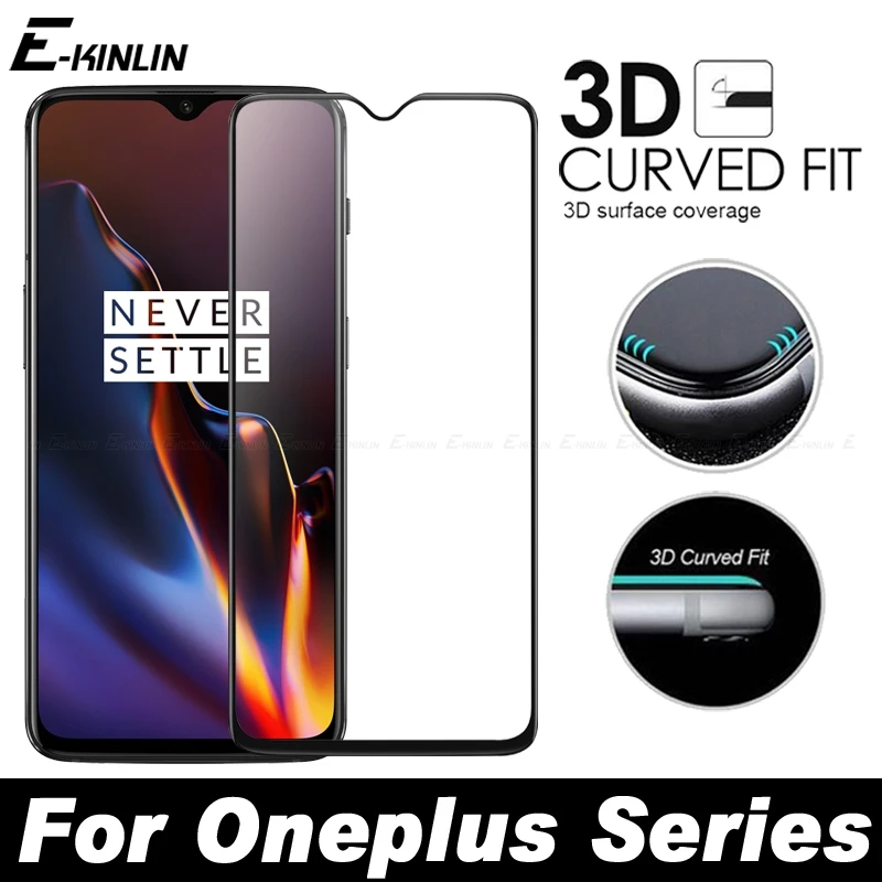 

Full Cover 3D Edge Curved Fit Tempered Glass For One Plus OnePlus 7T 7 6T 6 5T 5 A6010 A6000 A5010 A5000 Screen Protector Film