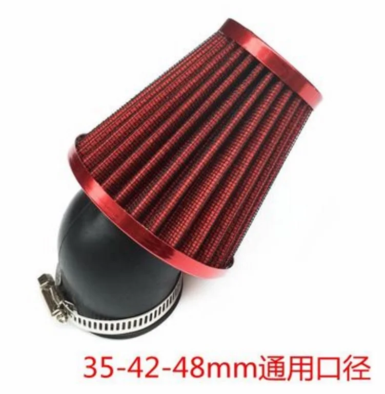 

35/42/48 MM Universal curved mouuth Motorcycle Air Filter ATV Pit Bike Scooter Air Intake Filter Cleaner for Honda Yamaha red
