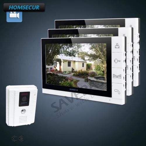 

HOMSECUR 9" Video Door Entry Phone Call System+White Camera for Apartment+Ultra-large Screen 1C3M