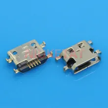 10pcs Micro USB Connector 5pin reverse heavy plate 1.2mm Flat mouth without curling side Female For Mobile Phone Mini USB jack
