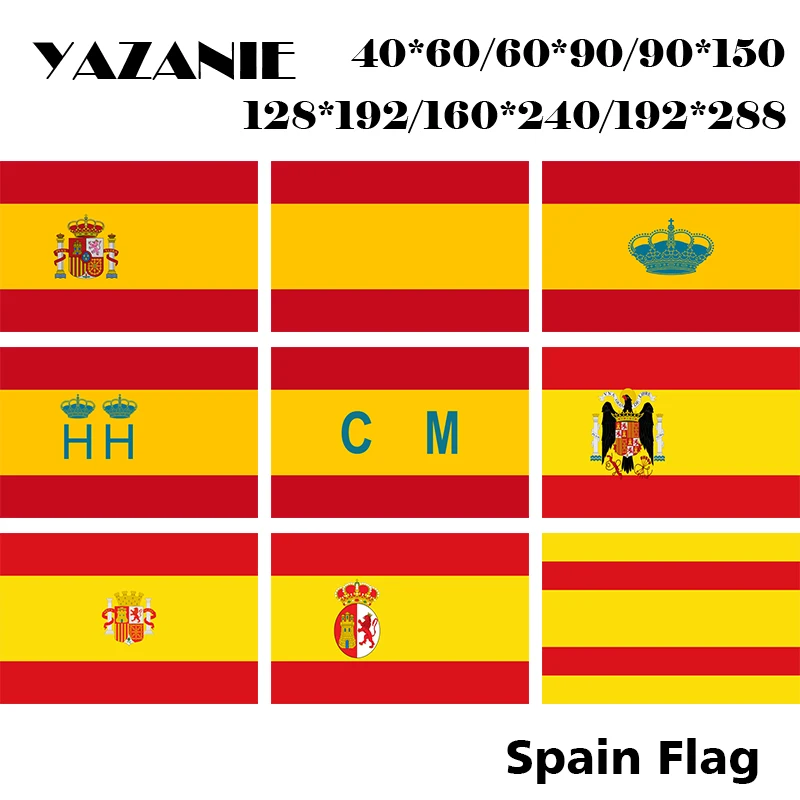 

YAZANIE Double Sided Spain National Flag Yacht Ensign Maritime Post Customs Service Ensign Spain under Franco Spa Civil Flag