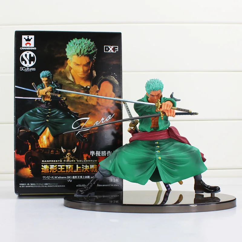 (14 см) DXF фигурка игрушки Зоро Roronoa с 3 мечи Scultures большой аниме модель куклы |