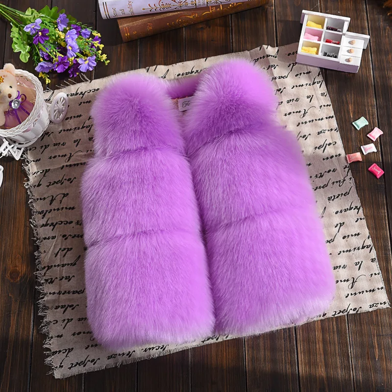 

2018 New Children Faux Fur Vest For Girls Kids Winter Fashion Thicken Warm Coats 2-8y Baby Outwear Jackets Children's Fur Vests