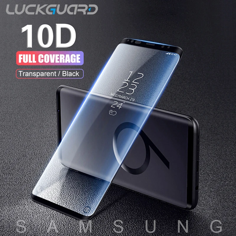 10D Cuverd Full Cover Tempered Glass For Samsung Galaxy S7 S6 Edge S8 S9 Plus 9H Screen Protector For Samsung Note 8 9 On Film