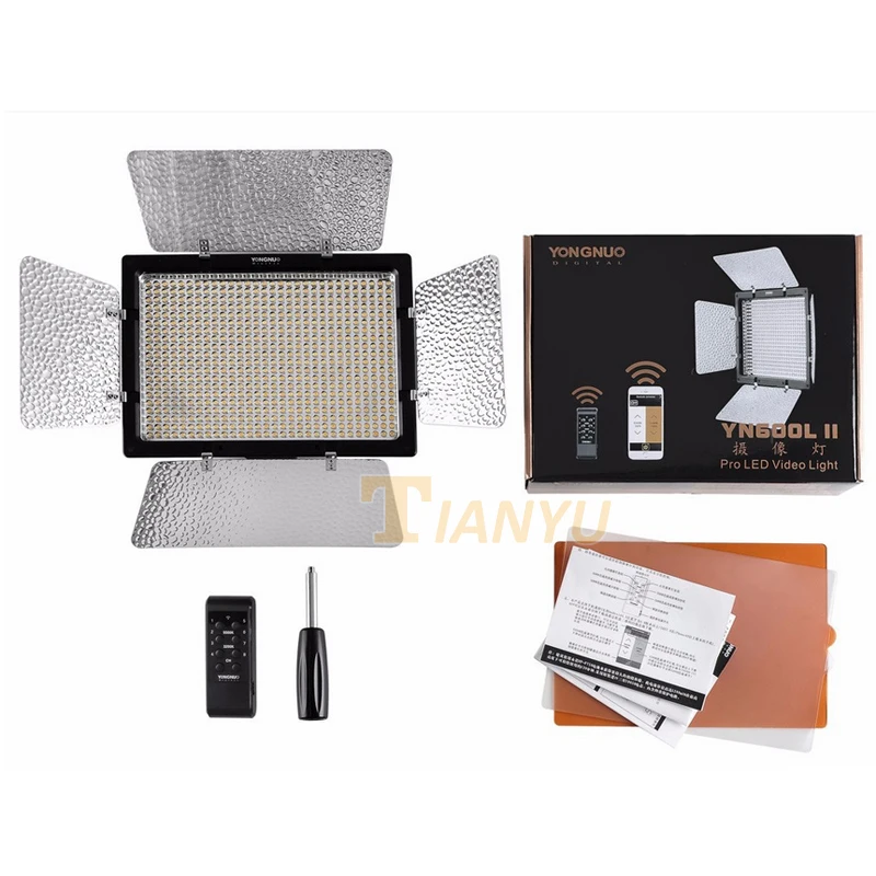  Yongnuo YN600 II YN600L II LED Video Light Single color or Bicolor Dimmable with AC Adapter Remote  - 32916514163