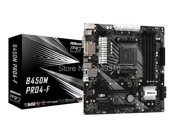 Новинка для ASRock B450M Pro4 рабочего Материнская плата B450 гнездо AM4 DDR4 SATA3 USB3.0 M.2