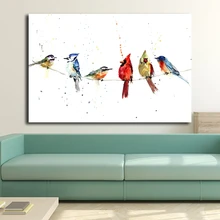 Птицы на проволоке минималистичный акварельный художественный холст плакат картина настенное изображение, принт современная домашняя спальня украшения аксессуары