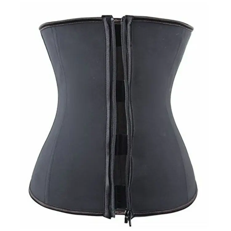 Waist Trainer Shaper Latex Rubber Tummy Belt Zipper Corset Plus Size S