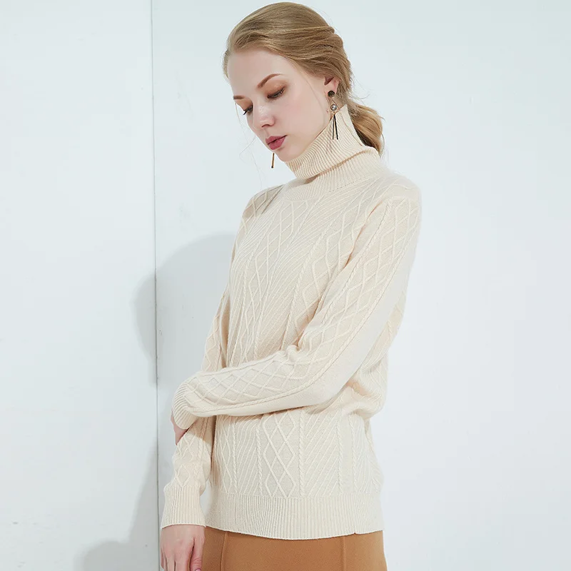 Winter new high quality cashmere sweater solid color simple large size warm breathable soft comfortable pullover sweater