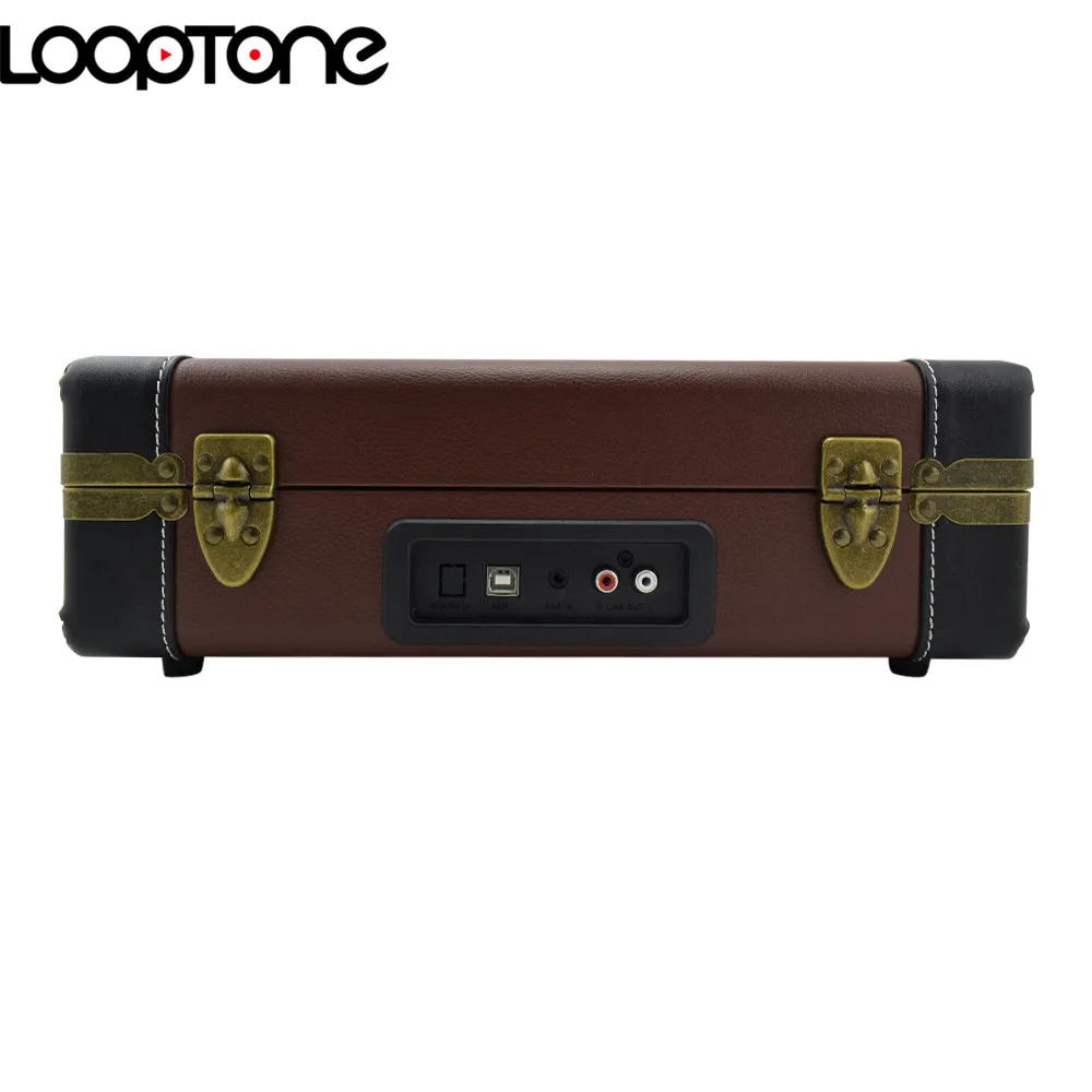 LoopTone Bluetooth Портативный 33/45/78 оборотов в минуту, вертушки виниловых пластинок фонокорректора разъём подачи внешнего сигнала Aux-in RCA линейный выход Встроенный Батарея 110~ 240V