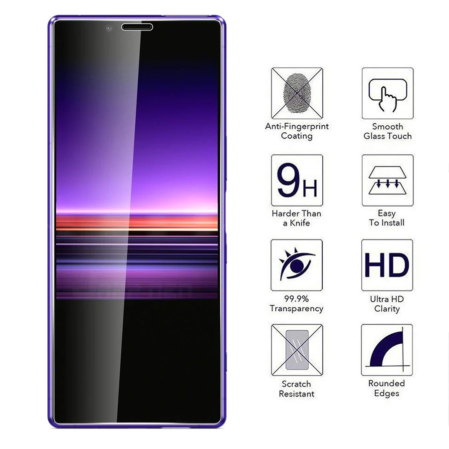 2 шт./лот 9H закаленное стекло для sony Xperia 1 XZ4 XZ2 XZ1 Compact XZ Premium XA1 Ultra 10 Plus Защитная пленка для экрана