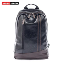 Magic union backpackswaterproo bolsa de charol de los hombres para los hombres de negocios de viaje mochila cremallera mochila hombres laptop bolsas de secundaria