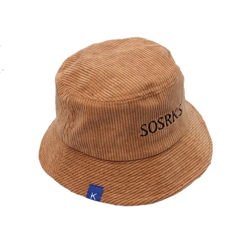 Шляпа осенние и зимние вельветовые женский рыбак шляпа корейской версии Harajuku Повседневная Дикий вышивка Двусторонняя шапка s7