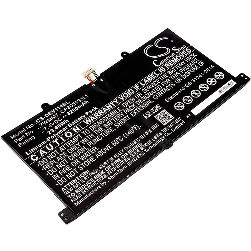 Аккумулятор Cameron Sino 3200 мАч для ноутбука DELL CFC6C D1R74 Venue 11 Pro|Батареи MP3/MP4 плееров| |