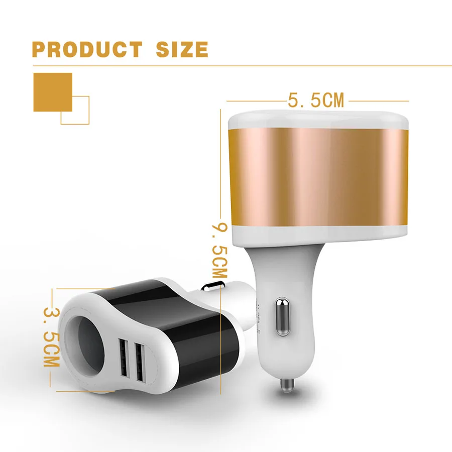 Универсальный Авто 3.1A 2 двойной зарядное устройство USB для Iphone 7 6 6s плюс samsung смартфон автомобиля Авто прикуриватели гнездо адаптера