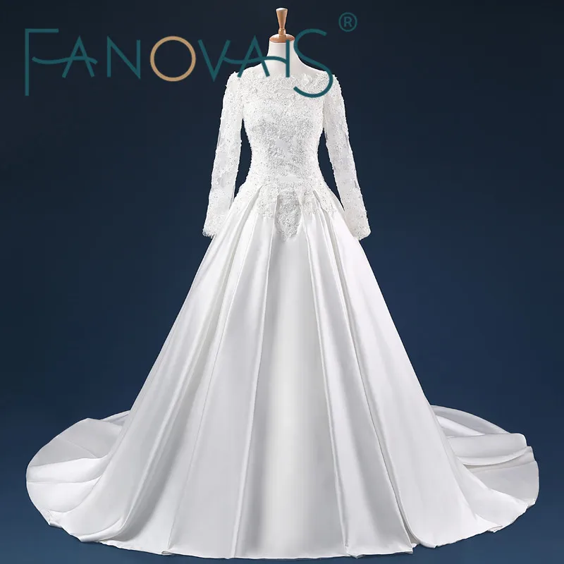 Реальные фотографии на заказ блестками аппликации из бисера одежда с длинным рукавом Свадебные платья Часовня Поезд с открытой спиной