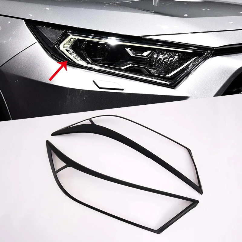 2 шт. Стикеры черный Цвет Передний фонарь-Фара освещение накладка украшение для Toyota RAV4 внешние автомобильные принадлежности