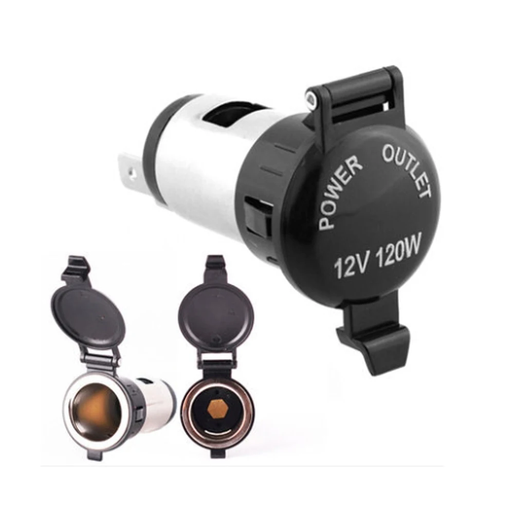 Motorcycle Female Cigarette Lighter Socket Power Plug Outlet 12V 120W Waterproof Parts For Car Truck Motorbike Boat Auto | Автомобили и