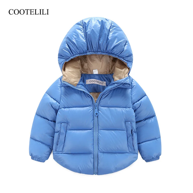 

COOTELILI 80-120cm Cotton Winter Jacket Girls Hooded Parkas For Children Warm Thick Baby Boy Coat Outerwear Kids Clothes 7Colors