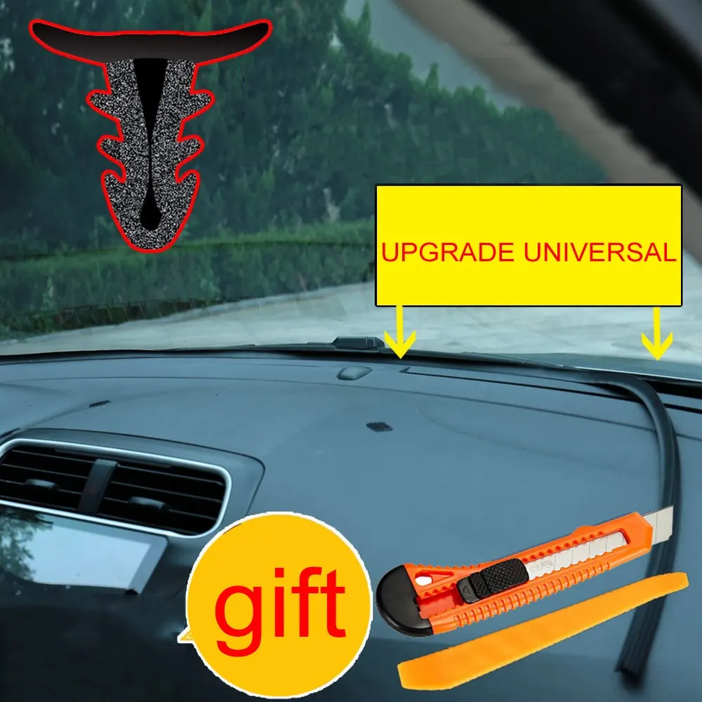 

1.6m U-type Car Dashboard Sealing Strip Car Windshield Rubber Sealing Strip Dashboard Trim Dustproof Sound Insulation Strip
