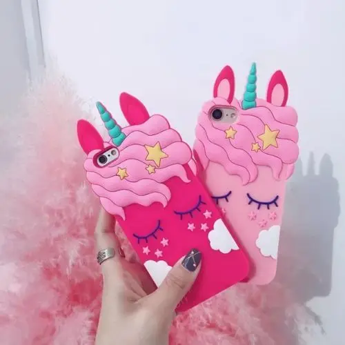 Для iPhone SE 5 5S 5c Горячая 3D милый мультяшный мягкий силиконовый задняя крышка-чехол для телефона симпатичный Единорог противоударный новейший...