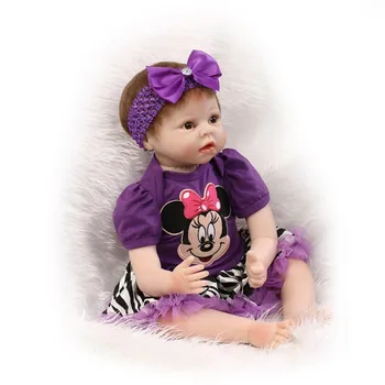

22 Inch 55cm Reborn Baby Doll Realistic Soft Silicone Reborn Babies Girl Adorable bebe Kids Brinquedos Toy