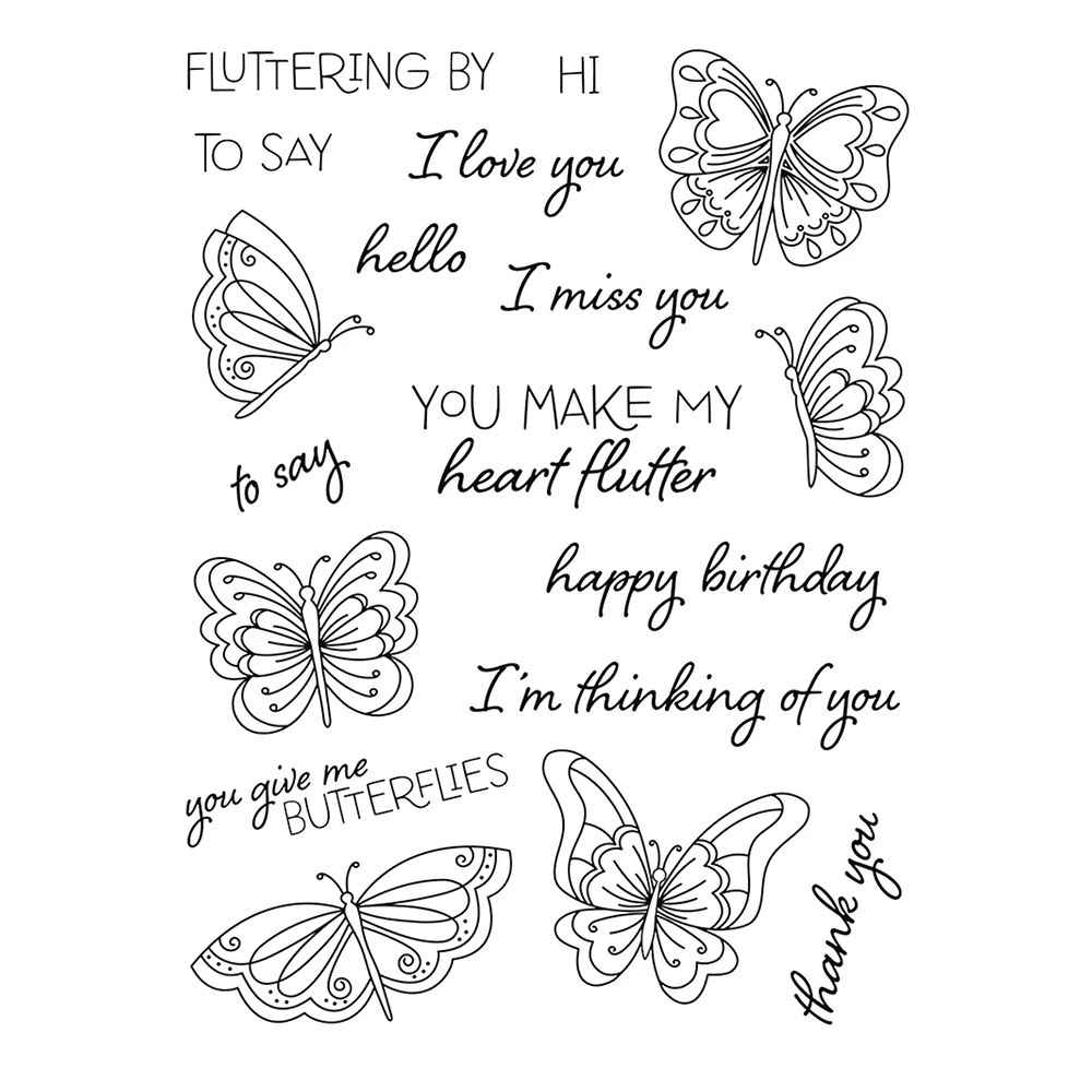 

butterfly Transparent Clear Silicone Stamp/Seal for DIY scrapbooking/photo album Decorative clear stamp