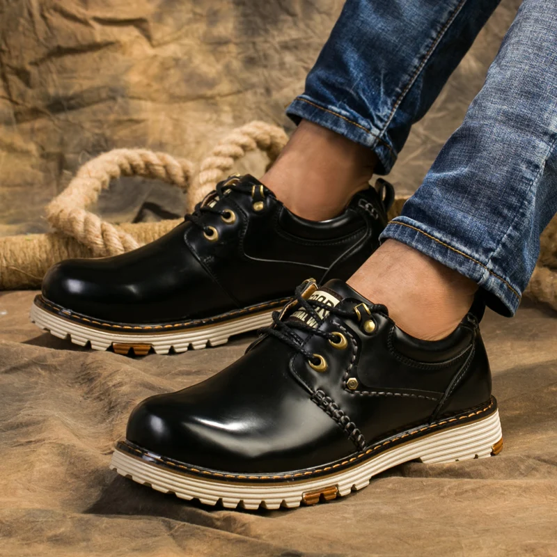

2018 The New Fall Fashion Trend of Thick - Soled Martin Shoes Men Low Help England Big Head Shoes Anti-skid Wear Men's Shoes 5