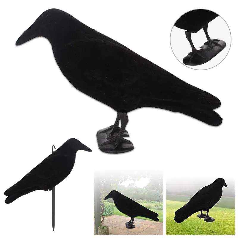 

3D Fake Bird Hunting Crow Decoy Field Hunting Simulation Decoy Pest PE Realistic Target Black Creative Outdoor Shooting Target