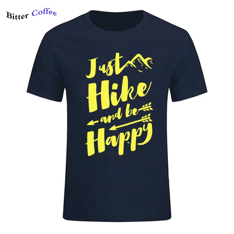 Summer Hot Sale New Short Sleeve T-shirts Men Funny Hike Moutain Happy T Shirt For Male Graphic Print Homme Tee Big Size | Мужская